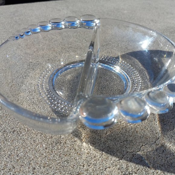 Duncan Miller Teardrop Clear Divided Nut / Trinket Dish 6" 1936-1955 - Picture 7 of 9